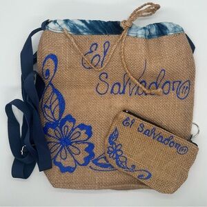 El Salvador Blue and Tan Women Bag Set